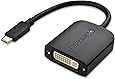 Cable Matters USB C to DVI Adapter (USB-C to DVI Adapter) in Black - Thunderbolt 3 Port Compatible for MacBook Pro, Dell XPS 13/15, HP Spectre x360, Surface Book 2, Lenovo Yoga 910 and More