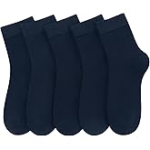 Women Thin Cotton Socks Comfort Breathable Soft Socks Above Ankle Crew Socks 5 Pairs