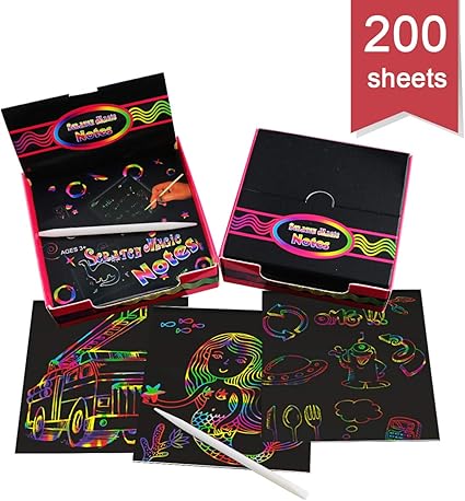 rainbow scratch off mini notes