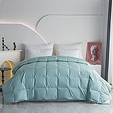 Lightweight Goose Down Comforter Blanket Duvet for Summer/Warm Weather,Ultra Soft Fabric, Lake Blue King Size
