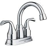 Moen Idora Chrome Two-Handle Centerset Bathroom Sink Faucet with Drain Assembly, 84115