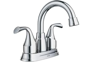 Moen Idora Chrome Two-Handle Centerset Bathroom Sink Faucet with Drain Assembly, 84115