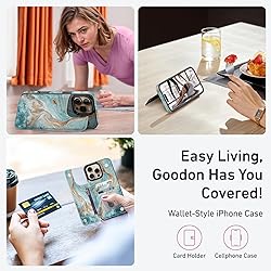 Goodon for iPhone 16 Pro Case Wallet - Flip Folio