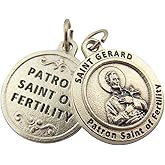 Silver Toned Base Patron of Fertility Saint Gerard Medal Pendant, 3/4 Inch