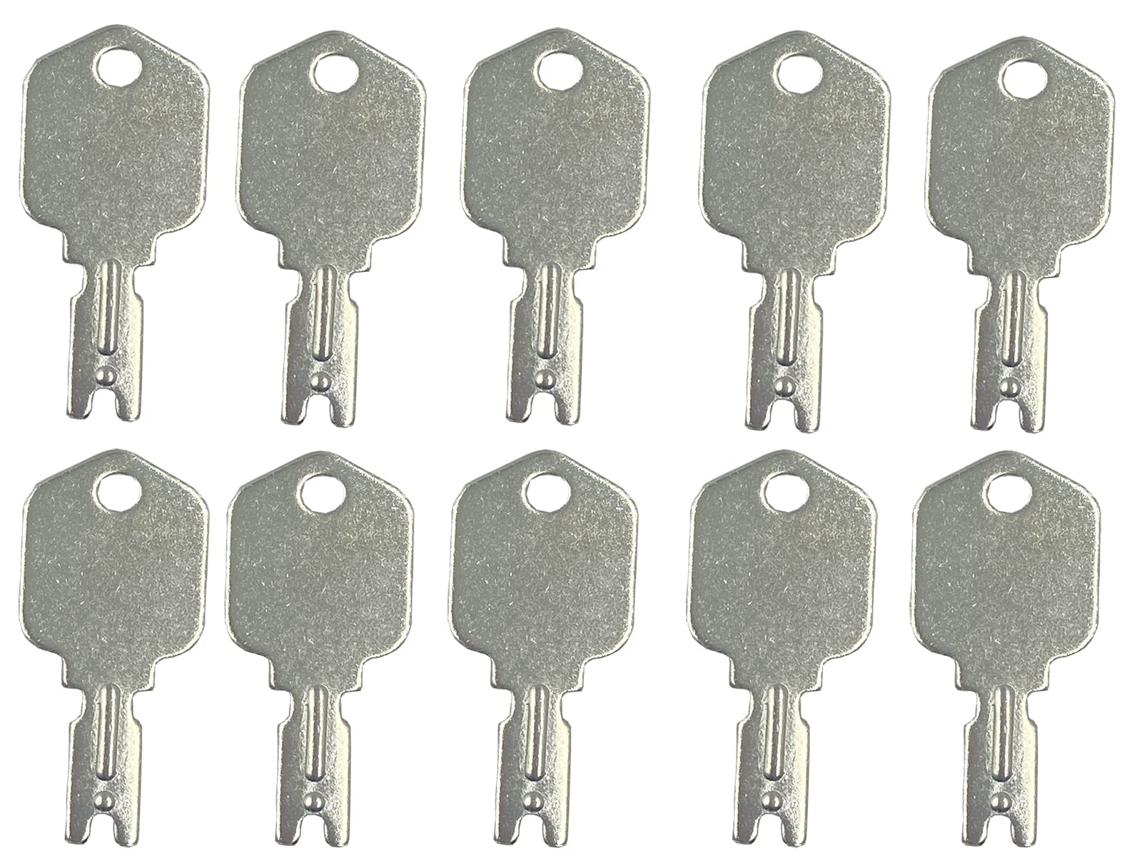 Senb 10pcs Forklift Key 1430 1600 Replacement for Hyster/Caterpillar/Yale (10 Position, Silver)