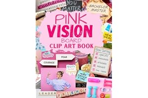 Pink Vision Board Clip Art Book: Extensive Collection of Inspiring Images, Clip Art Magazine More Elements in All Categories 