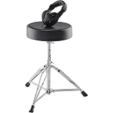 Alesis Drum Essentials Bundle Drum Set Accessory Pack | Double-Braced Adjustable Drum Throne, On-Ear Headphones, for E-Drummers