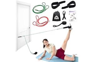 ATENTO Resistance Pilates System Reformer Style Pilates Lightweight Portable Pilates for Home Gym, 2 Pcs Resistance Bands,1 Door Anchor,1 Exercise Straps,1 Handle Straps