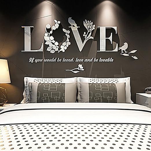 Jiameng Pegatina De Pared Elegante Hoja Desprendible 3d Love