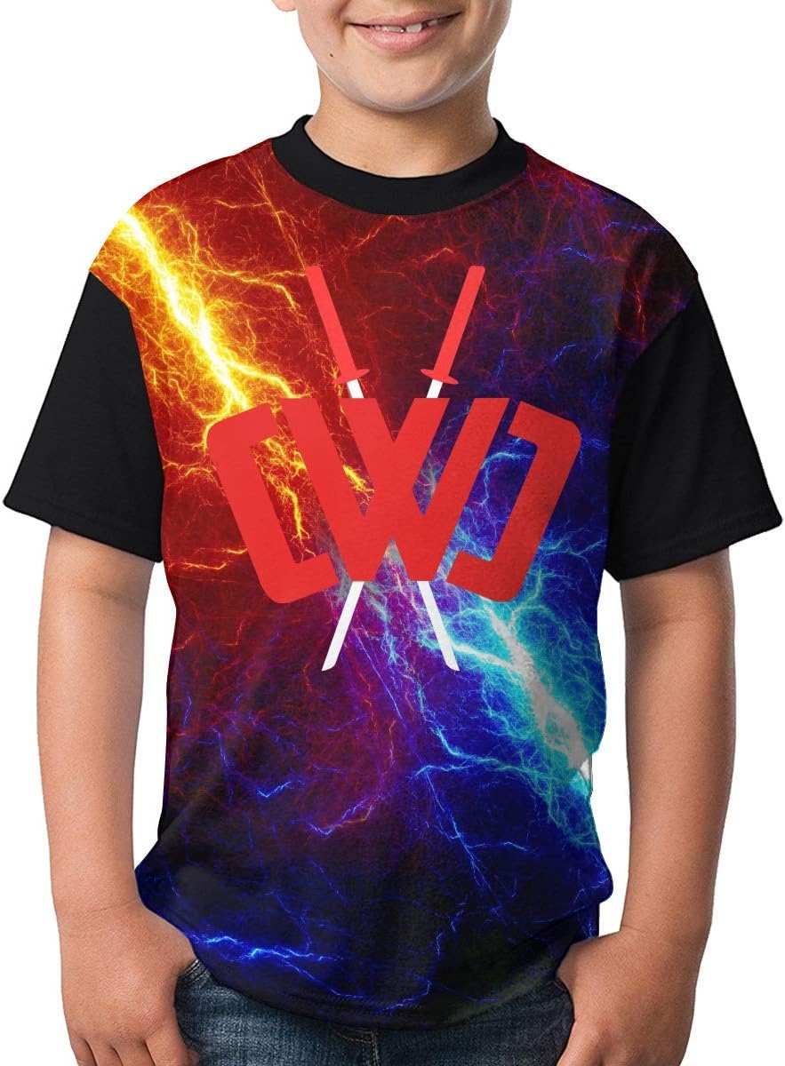 Chad Wild Clay Boys and Girls Print T-Shirts, Youth Fashion Tops Black