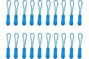 TORMEN Zipper Pulls Zipper Extension Nylon Cord Zipper ​Tag Replacement for Clothes Suitable for Backpacks, Jackets, Suitcases, Wallets, Handbags(20 Pcs Blue）