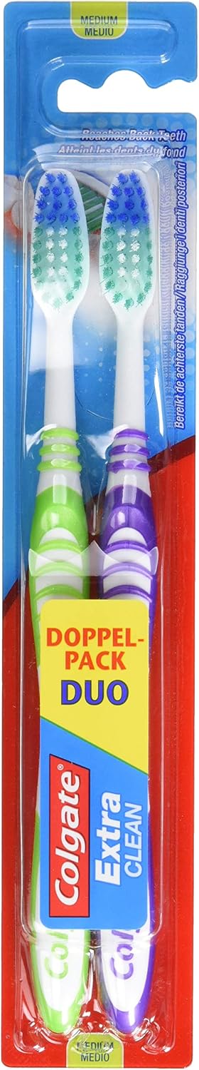 COLGATE Extra Clean Medium Twin Toothbrush 150g, White