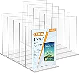 MaxGear 8.5x11 Acrylic Sign Holder 12 Pack, Clear