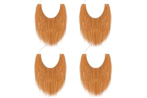 BOARDFEB 4 Pieces Fake Beards, Costume Flase Beard Funny Brown Fake Mustache Halloween St. Patrick's Day Party Supplies for Adults and Teens