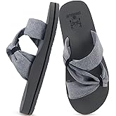 KuaiLu Womens Dressy Bow Sandals Arch Support Yoga Foam Cushion Comfortable Walking Slides Open Toe Summer Beach Indoor Outdoor Slippers