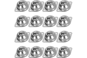 SENENQU 16 PCS Roller Ball Transfer Bearing, 5/8 Inch Flange Mounted Carbon Steel Round Ball Transfer Unit, Universal Rotation Ball Casters for Conveyor, Roller Stand, Transmission, Load Capacity 33 lbs