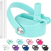 Diumepo Straw Lid for Hydroflask Wide Mouth Water Bottles, Dust Cover Lid with Straw for Hydro Flask 12/16/18/20/32/40 oz Sports Water Bottle, Straws Cap Top Accessories