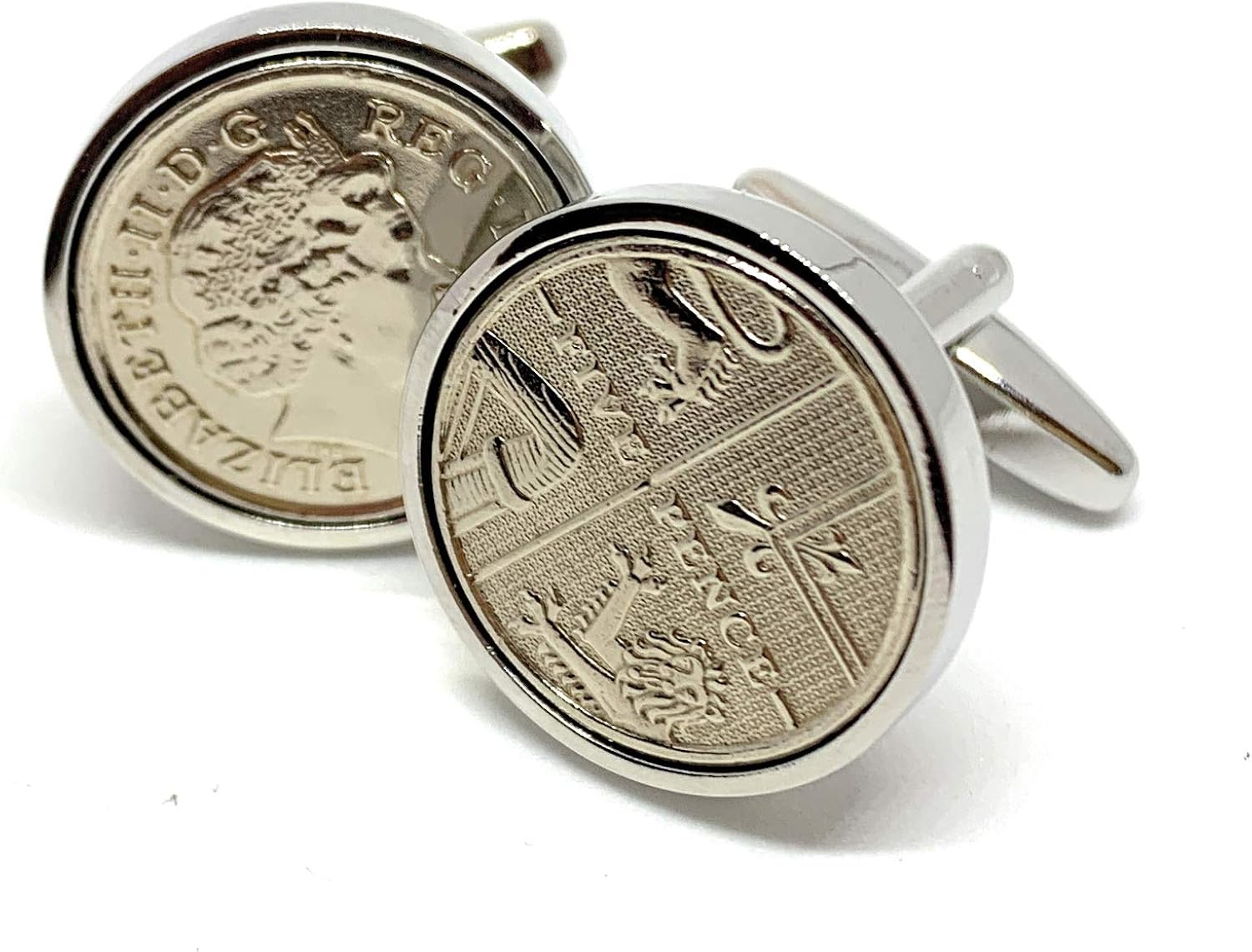 Premium HT 2010 16th wedding Anniversary 16 year birthday/Anniversary 2010 Coin cufflinks, gray - Image 3