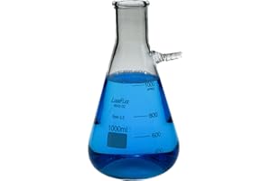 LUERFLEX 1000ML 32OZ Filtering Flasks Borosilicate Glass Conical Erlenmeyer Flask Pack of 1