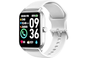 Woneligo Smart Watch for Women with Text and Call,Alexa Built-in,[24H Heart Rate Sleep Blood Oxygen Monitor],5ATM Waterproof,100 Sports Modes 1.8" Mens Watches for iOS&Android Birthday Gifts White