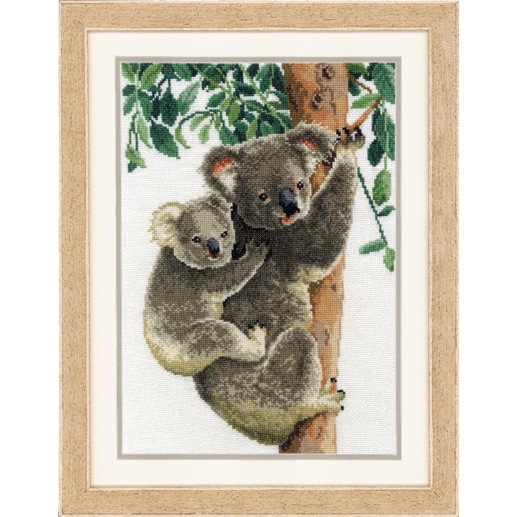 Vervaco Counted Cross Stitch Kit 10.8 x 15.2 inches Koala with Baby (14 Count)