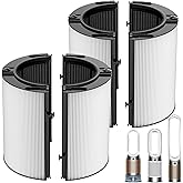 360° Combi Glass H13 Hepa + Activated Carbon Filter Compatible with Dyson HP1 PC1 HP10 TP07 TP10 TP06 HP06 TP04 HP04 PH01 PH02 PH03 PH04 HP09 TP09 HP07 Air Purifier, 2-in-1 Replacement Filters, 2 Pack
