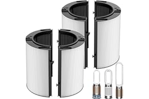 ECLEANFY 360° Combi Glass H13 Hepa + Activated Carbon Filter Compatible with Dyson TP07 TP10 TP06 HP06 TP04 HP04 PH02 PH01 PH03 PH04 HP09 TP09 HP07 HP10 Air Purifier, 2-in-1 Replacement Filters, 2 Pack