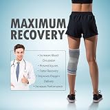 Lexniush Knee Support Brace Mens Womens Patella Gel Pads Side Stabilizers Grey M view 7