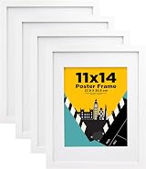EGOFINE 14x11 Picture Frame Solid Wood with 10x8 Matt White 4 Pack