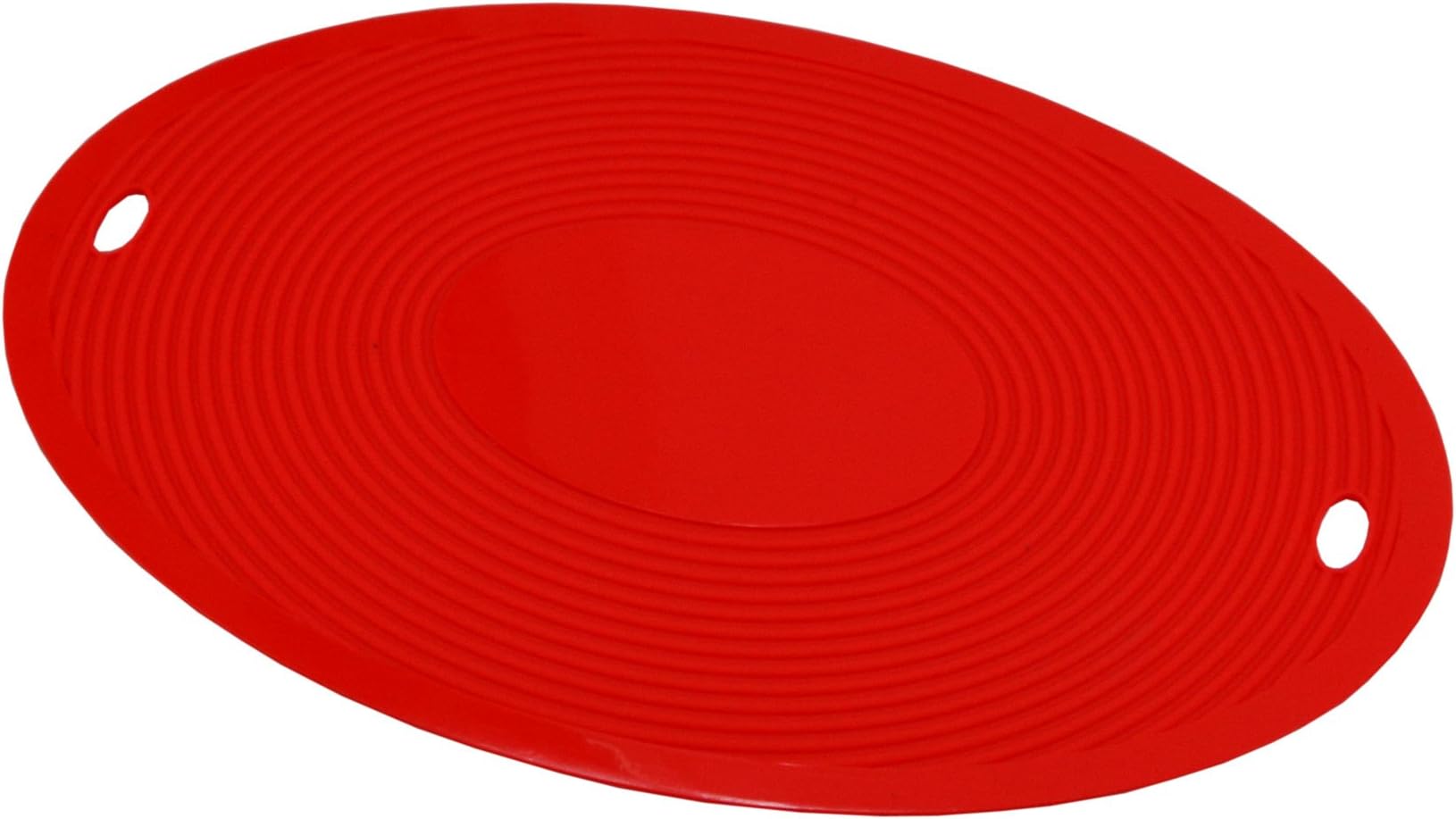 Rypmic 12.2" x 11" Oval Hot Pads, 2-Pack Silicone Pot Holder，Trivet Mat, Non Slip (Red)