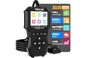VEHLIVE OBD2 Scanner Diagnostic Tool, Check Engine Light Car Code Reader with Reset, Battery Tester, Live Data, Freeze Frame, I/M Readiness, Car Scanner Diagnostic Tool for All OBDII Car After 1996