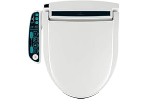 BidetMate 2000 Series Heated Bidet Japanese Toilet Seat with Unlimited Water, Side Control Panel, Deodorizer, and Warm Air Dryer - Adjustable Self-Cleaning - Shape of Bidet Round