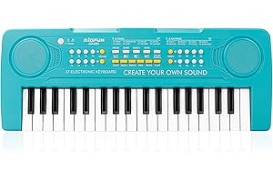 Raimy Kids Keyboard Piano, 37 Keys Portable Piano Early Learning Educational Electronic Music Keyboard Instrument Toys for 3 4 5 6 7 8 Year Old Boys and Girls (Blue)