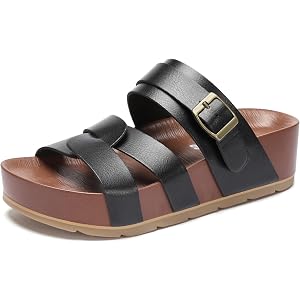 Tearkiss Platform Sandals Women Strappy Wedges Comfortable Lightweight Non Slip Walking Sandals Dressy Summer Wedges for Vaca