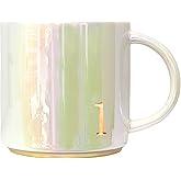 COLLECTIVE HOME - Ceramic Coffee Mug, Iridescent Finish Cups, Personalized Lowercase Embossed Lettering, Lustrous Multicolored Finish, Ideal for Unique Gifts (l)