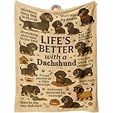 Sereni Tide Dachshund Throw Blanket Gift, Cute Doxie Wiener Dog, Dog Lover Present for Women and Men, Cozy Couch Bed Travel Decor, Birthday Christmas Mother's Day Housewarming, 50'' x 60''