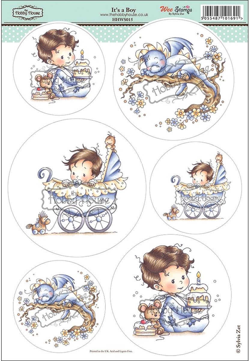 Hobby House HHWS015 Wee Stamps Topper Sheet, 8.3 by 12.2-Inch, It is a Boy