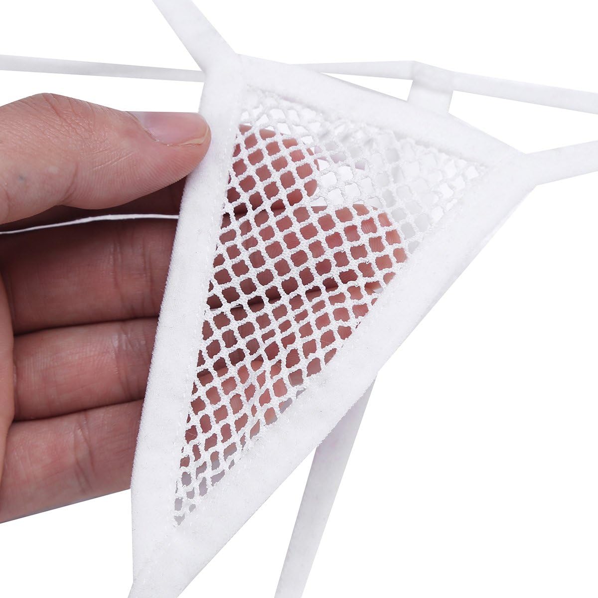 Freebily Women's Lingerie Fishnet Knickers G-string Bikini Micro Thong Underwear White One Size: Clothing