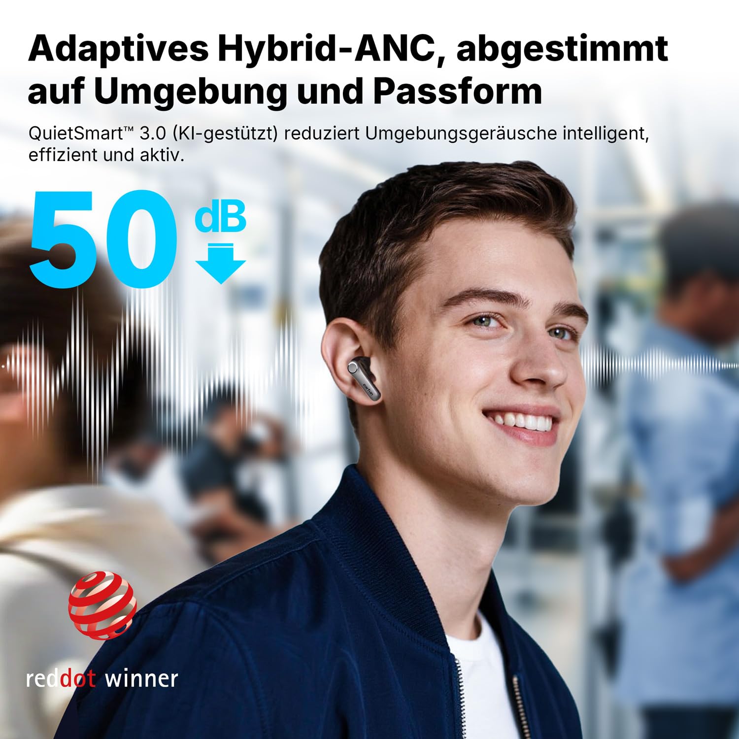 EarFun Air Pro 4+ Bluetooth Kopfhörer mit Noise Cancelling, Hybrid-Treibersystem, Hi-Res Audio, aptX Lossless, LDAC, 6 Mik. KI Anrufe, 54 Std. Akku, Multipoint, Trageerkennung, IP55, Bluetooth 6.0 3