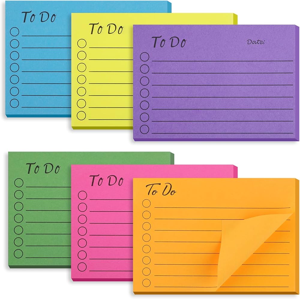 Hoiny 400 Sheets Transparent Sticky Notes 4 Sizes Self-Stick See-Through