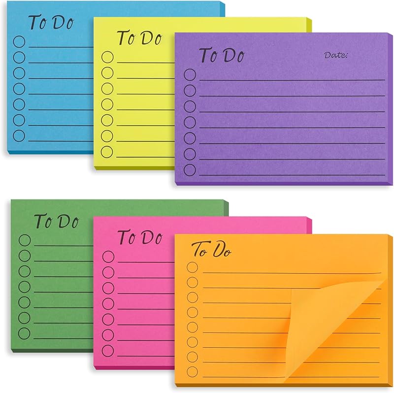 Hoiny 400 Sheets Transparent Sticky Notes 4 Sizes Self-Stick See-Through