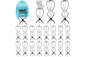 KUKLIPJIM 20 Pack 20 Inches Long Wig Stand, Durable High Wig Holder for Long Wigs, Lightweight, Collapsible Tall Wig Stand for Easy Storage & Transport, Maintain Your Wigs in Perfect Shape