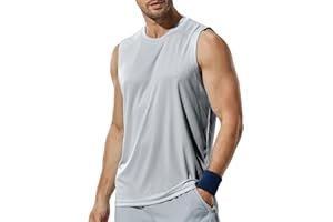 Haimont Men's Workout Tank Top Dry Fit UPF 50 Sleeveless Muscle Tee Shirts for Swim, Running, Hiking, Beach
