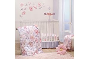 Bedtime Originals Lavender Floral 3-Piece Baby Crib Bedding Set - Pink/Purple