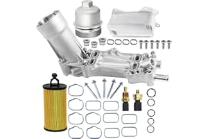 ammtiuny 1set Upgrade Full Aluminum Oil Filter Housing Kit 926-959 926-876 For 2011-2018 Wrangler JK 926-959-BK,2011-2016 Dod