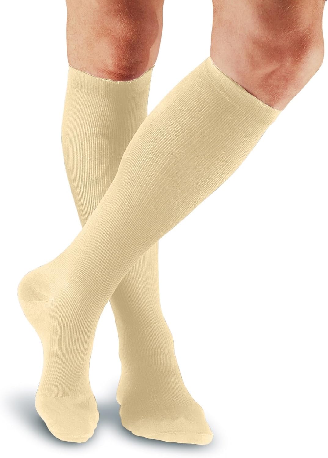 FootSmart Men's Microfiber Nylon Firm Support OvertheCalf Socks, Pair Clothing