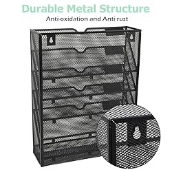 EASEPRES Mesh Wall File Organizer 5 Tier Vertical