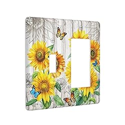 Yamxbfa Rustic Sunflower Farmhouse Floral Wooden