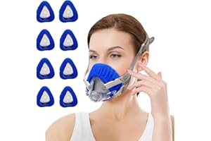 PLAYWOOWGO 8 Pack CPAP Mask Liners Comfort Silky CPAP Mask Covers One Size Compatible with Most Full Face Mask Improve The Comfort of Wearing The Mask Reduce Noise (Blue)