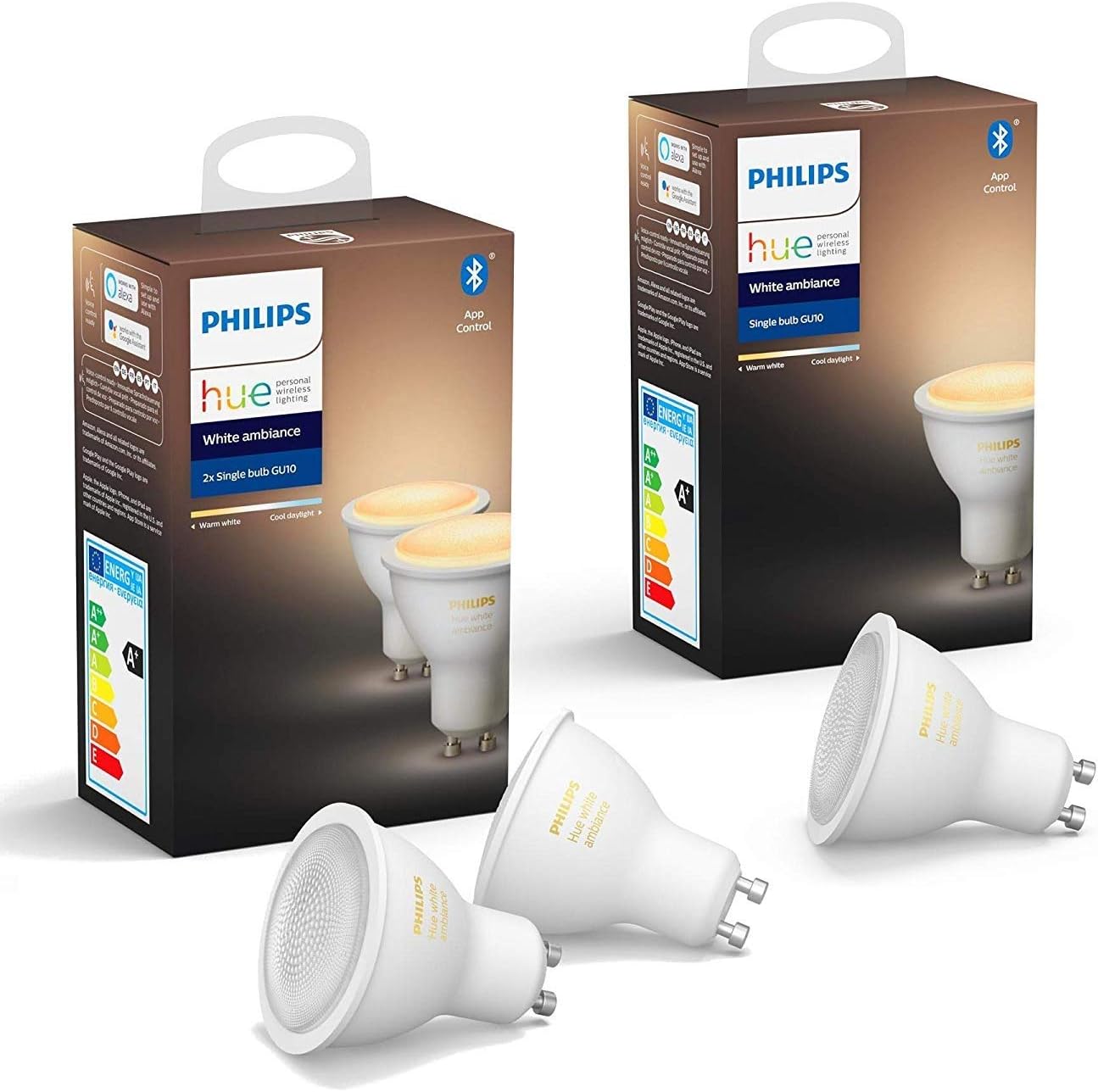 3er Set Philips Hue White Ambiance GU10 Lampen